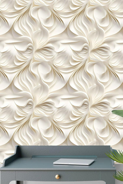 Floral Peel and Stick Wallpaper 3D Effect Interior Wall Décor Contact Paper Self Adhesive Removable Renter Friendly for Bedroom Living Cabinet Room 17.7in x 9.8ft (Not Textured Wallpaper