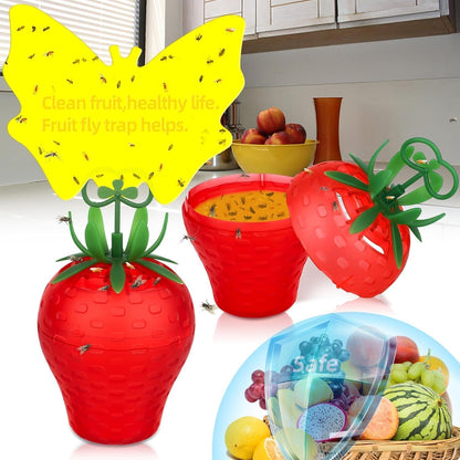 Fruit Fly Traps for Indoors, Gnat Killer Pet&People Safe, Effective Fruit Flies Catcher for Mosquitoes, Gnats, Moths, Durable Flying Insect Trap with Sticky for Home Plants Kitchen Garden