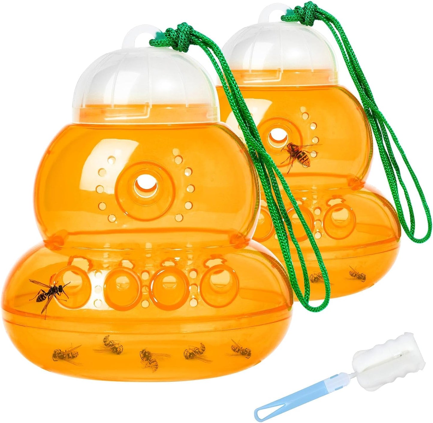 2 Pack Reusable Wasp Traps Outdoor Hanging | Yellow Jacket Trap Carpenter Bee Traps for Outside Hornet Trap Wasp Catcher for Outdoors, Wasps Killer Garden, Farm