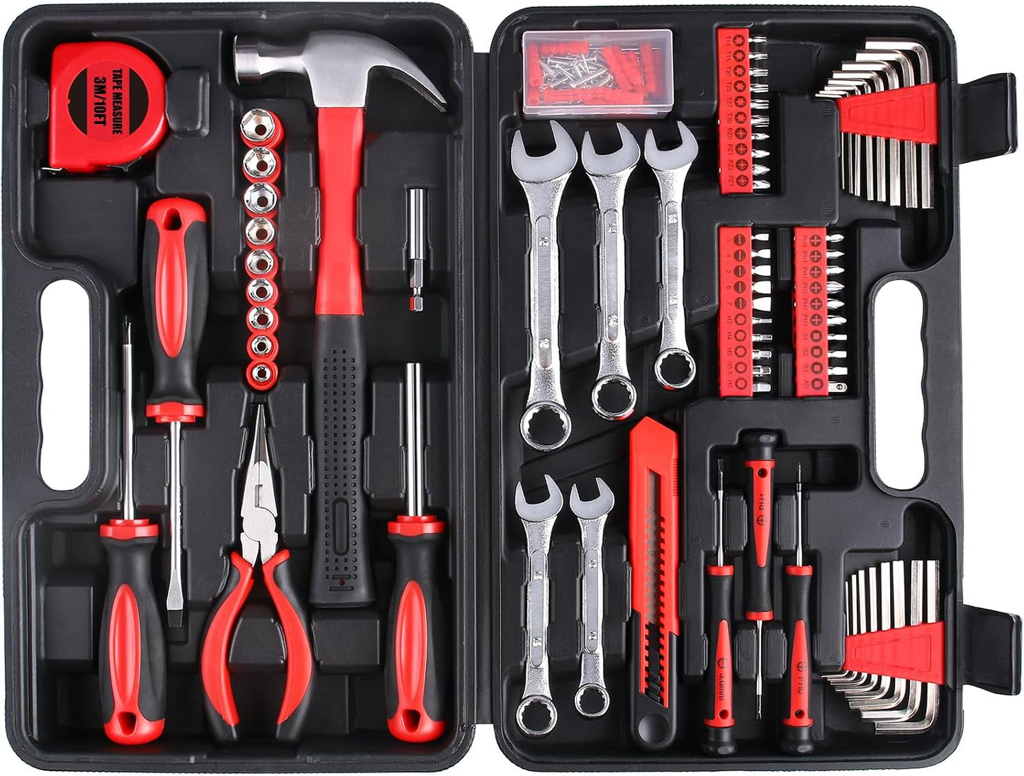 WINNER 175-Piece Multi-Purpose Automotive and Household Tool Kit in Toolbox Storage Case, Perfect for General Home and Auto Repairs, House DIY Project, Garage, Car, Travel Emergency, Father's Day Gift