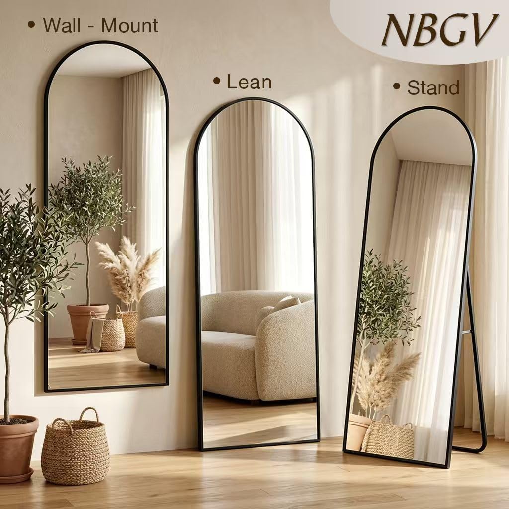 59"x16" Floor Mirror Full Length, Arched Full Length Mirror with Stand, Full Body Mirrors for Bedroom Living Room or Cloakroom Gold