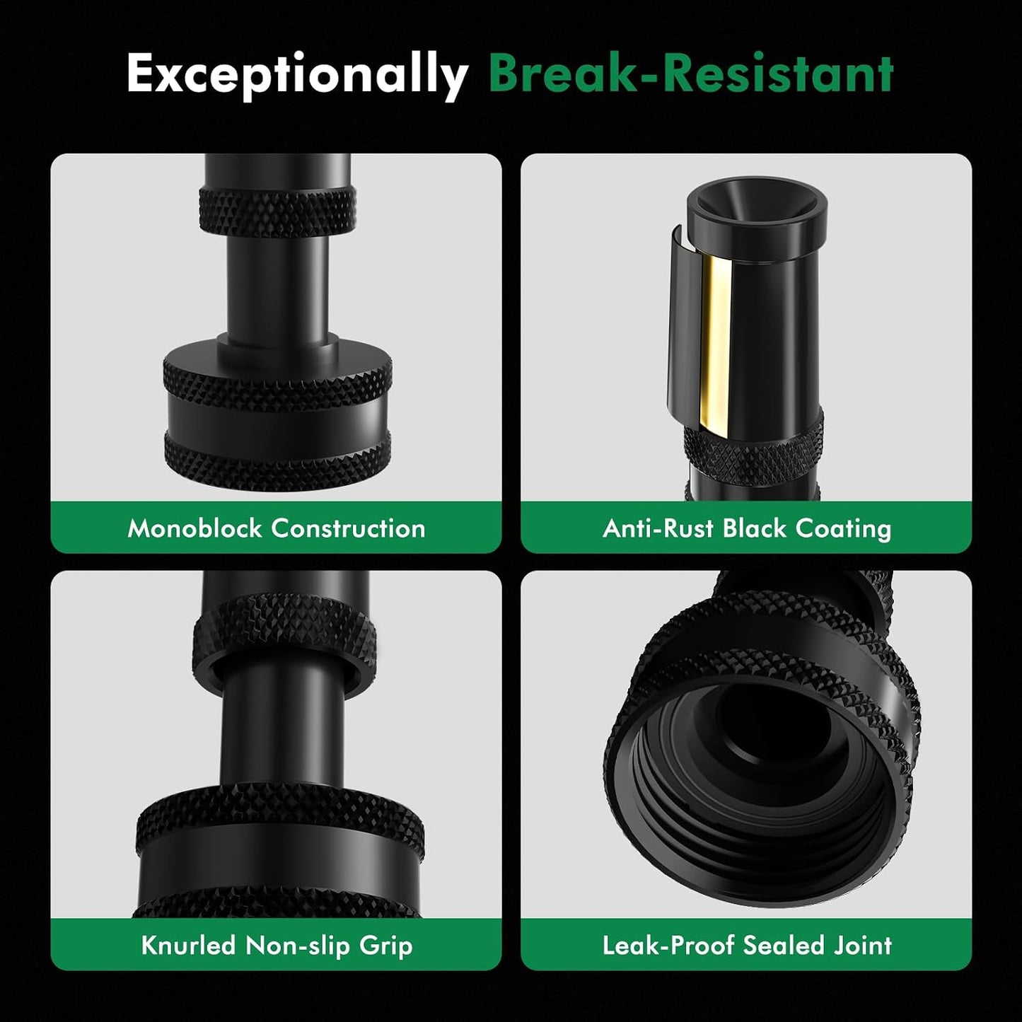 RESTMO Metal Water Hose Nozzle, Heavy Duty Brass Nozzle | High Pressure, Garden Hose Sprayer, For Outdoor