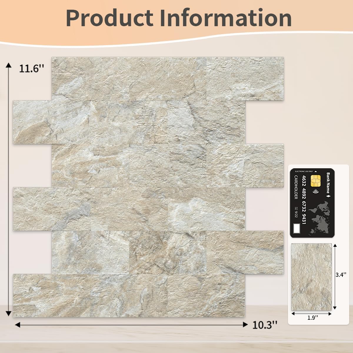 DICOFUN 10-Sheet Polished White Thick PVC Peel and Stick Backsplash, Ceramic Look Subway Tile White Kitchen Backsplash Peel and Stick Wall Tiles