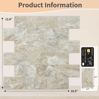 DICOFUN 10-Sheet Polished White Thick PVC Peel and Stick Backsplash, Ceramic Look Subway Tile White Kitchen Backsplash Peel and Stick Wall Tiles