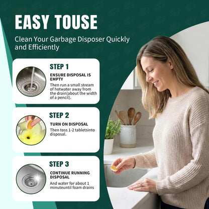 Garbage Disposal Cleaner Deodorizer Tablets 24 Pack Sink Freshener Kitchen | Deep foaming clean, Fresh scent, All disposal compatible,Effortless maintenance