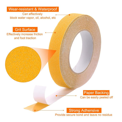 HARFINGTON Anti Slip Traction Tape 2" x 16.4ft Waterproof Non-Slip Grip Tape High Friction Weather Resistant Non Skid Stair Treads Tape for Indoor Outdoor Stair Steps, White