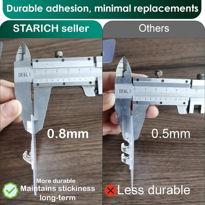 Shower Caddy Adhesive Replacement Sticker, Shower Adhesive Strip Adhesive Hook Bathroom Storage Shelf Organizer Sticker Adhesive Pads Hooks for Kitchen Caddy for Flat Wire, 2 Flat Hooks 6 1/2"