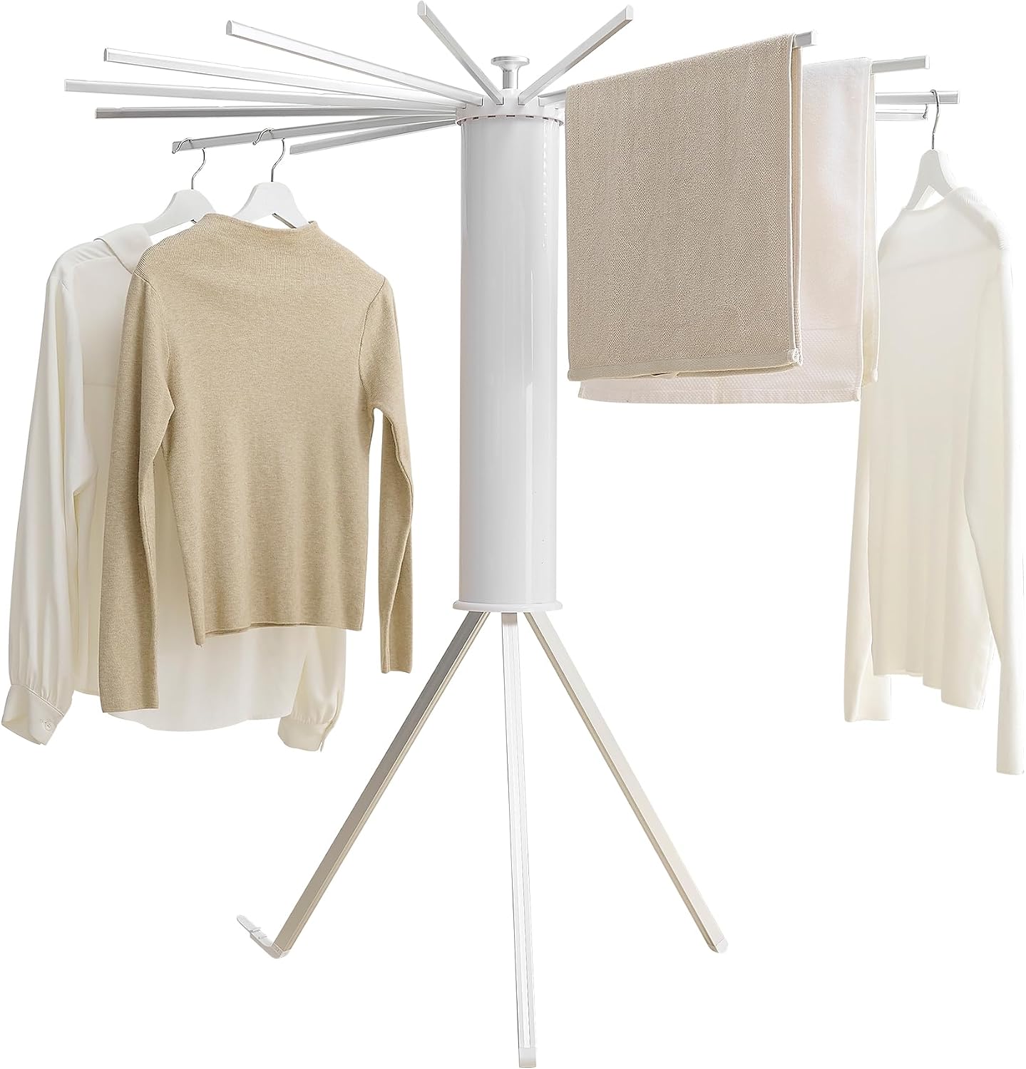 RFOUO Wall Mounted Clothes Drying Rack Tripod,Foldable Drying Rack,Wall Mounted Dryer Rack Clothing,Over The Door Drying Rack for Laundry Bedroom Household Aluminium