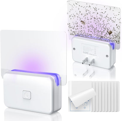 LFSYS Fruit Fly Traps for Indoors (1 Device+10 Refills) Plug in Fly Trap for Gnats, Fruit Flies, Flying Insects Sleek Design Indoor Safe