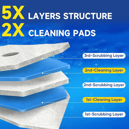 30Ct Aromative Toilet Brush Refills, Toilet Bowl Cleaner Refills, Double-Layer Cleaning Pads Added, Disposable Refill Heads for Toilet Bowl Cleaner Wands，Lemon, Blue Ocean, Lavender （Patented）