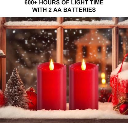 3x4 Flickering Flameless Candles Set of 3,Real Wax Pillar LED Candles,with Timer,4 inch Flameless Candles with Remote,for Party Wedding Holiday Home Decor,Ivory