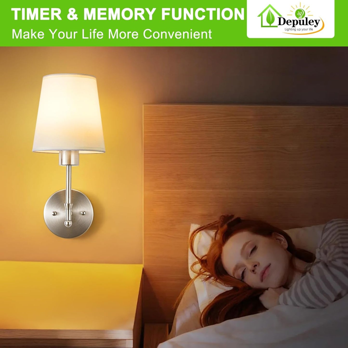 Depuley Battery Operated Wall Sconce: Set of 2 Wireless Wall Lights with 10000mAh Dimmable Bulbs and Remote for Bedroom - Rechargeable 15 Colors Gold Wall Lamp for Living Room Hallway