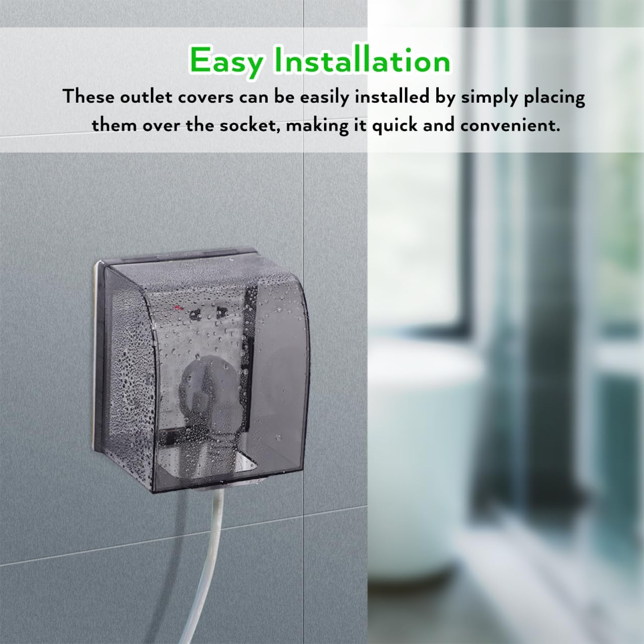 Garneck 2pcs Outlet Cover Waterproof Wall Socket Cover Grey Adhesive Electrical Outlet Protector for Bathroom Outdoor Use
