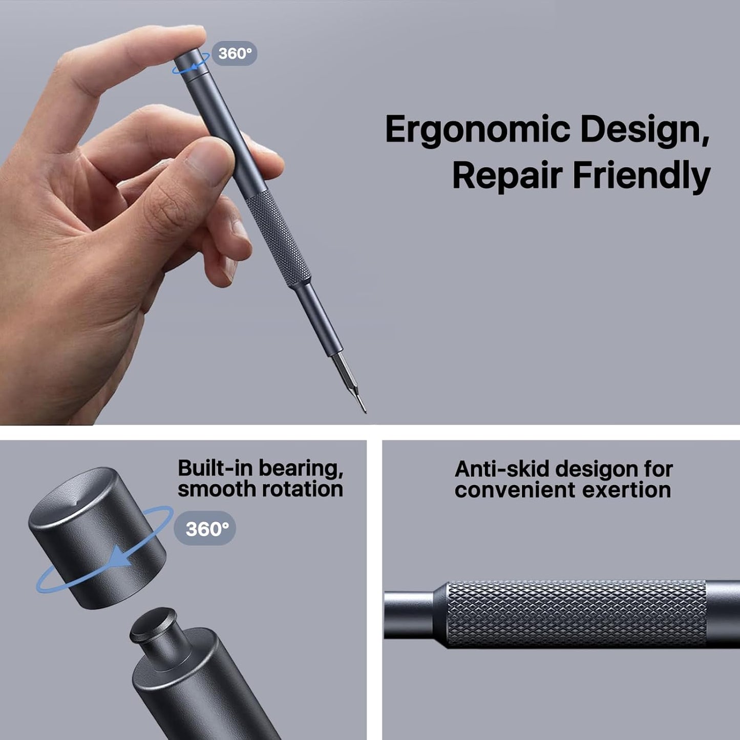AXTH 25-in-1 Small Precision Screwdriver Set, Professional Magnetic Mini Repair Tool Kit for Phone, Computer, Watch, Laptop, Macbook, Ring Doorbell, Eyeglass, Electronic, [Bearing Steel] Screw Driver