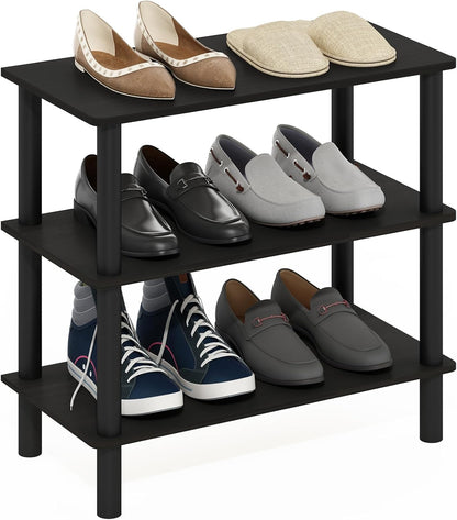 Furinno FANO Shoe Rack, 24-Inch Width 2-Tier Shoe Organizer, Stackable Shoes Storage, 11.7 x 24.2 x 11.7, for Closet Entryway, Office, Garage, Amber Pine