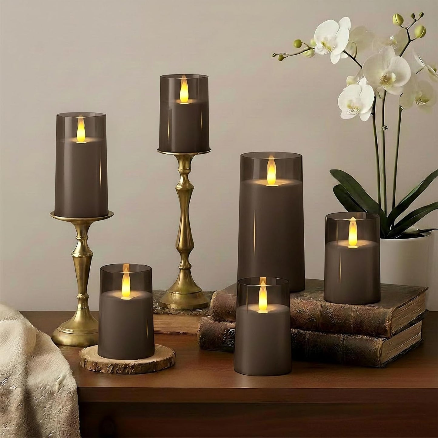 Raycare Flameless Electronic Pillar Candles with Remote Control and Timer- Battery Operated Realistic Flickering LED Fake Candle for Home, Wedding, Valentine's Day, Decor,White,Set of 2(3"x6"6")