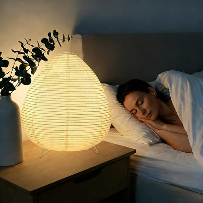 YY YEARCHY Rice Paper Table Lamp 15.3-inch Tall | Push-Button Switch E12 Base Warm Glow Desk Lamp for Bedroom Living Room Office