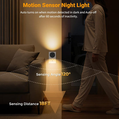 TSEXES LED Motion Sensor Night Lights,Plug-in Motion Activated Night Light,5000K Daylight,Bedroom, Hallway,Bedroom,Kitchen, Stairways, Non-Dimmable,4 Pack