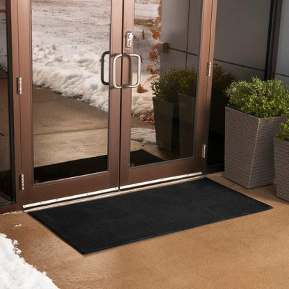 Consolidated Plastics Heavy-Duty Shoe-Scraper Outdoor Finger Tip Entryway Mat, 32" W x 39" L, Black