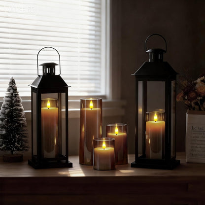Raycare Flameless Candles Battery Operated with Remote Timer, Acrylic Flickering LED Pillar Candle for Christmas, Wedding, Home Decor, Gift for Family and Friend, White, Set of3