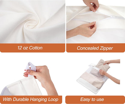 Cotton Mesh Laundry Bags, Set of 4, Dye-Free Natural Delicate Wash Bags with Hidden Zipper, Machine Washable for Bras, Lingerie & Sensitive Fabrics, Available in XXL/XL/L/M