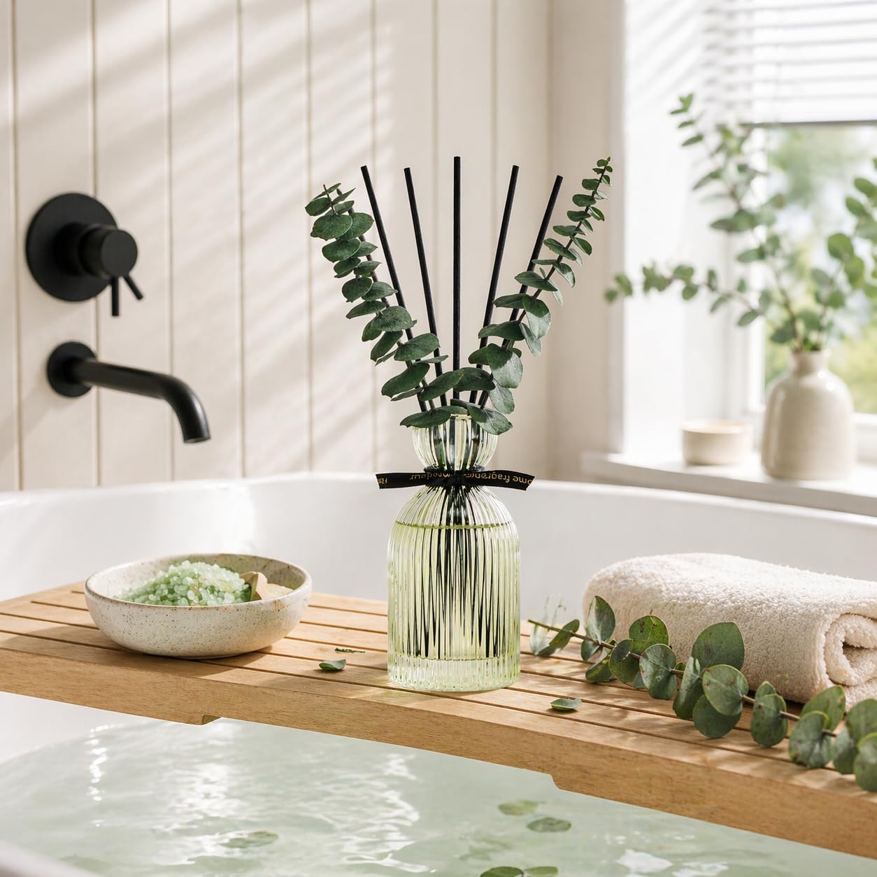 Airkeep Reed Diffuser Set 6.76 oz – Cherry Blossom Home Fragrance with Eucalyptus Sticks – Decorative Glass Bottle for Bathroom, Bedroom & Living Room Décor – Gift Ready