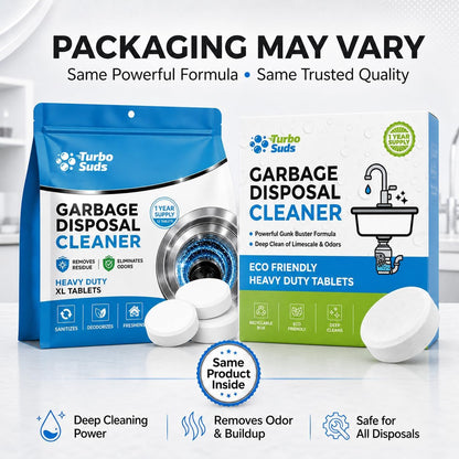 Garbage Disposal Cleaner Deodorizer Tablets – Heavy Duty XL Foaming Tablet for Kitchen Sink Drains and Disposals – Natural Sink and Disposal Cleaning Tablet – 12 XL Tablets, One Year Supply