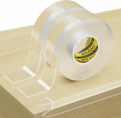2Pack Clear Edge Protector Strip, 0.8in x 9.84FT(19.68FT Total), Sharp Edge Wrap Cover Tape, Self Adhesive Protective Bumper Guards for Cabinet Door Desk Glass Table Furniture, Kitchen Countertop