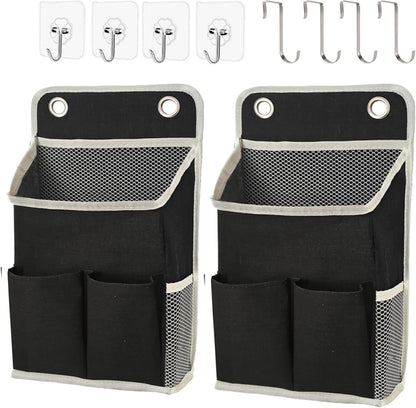 Hanging Basket for Organizing, Wall Organizer with Pockets and Over The Door Organizer，Can for Home, Closet, Office and Camper (1 White)