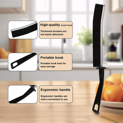 6PCS Crevice Cleaning Brush,Gap Cleaning Brush, Slim Flat Curved Brush for Narrow Gaps,Deep Crevices and Small Spaces,Hard Bristle Brush,Easy to Clean, No Residue, Kitchen & Bathroom Cleaning