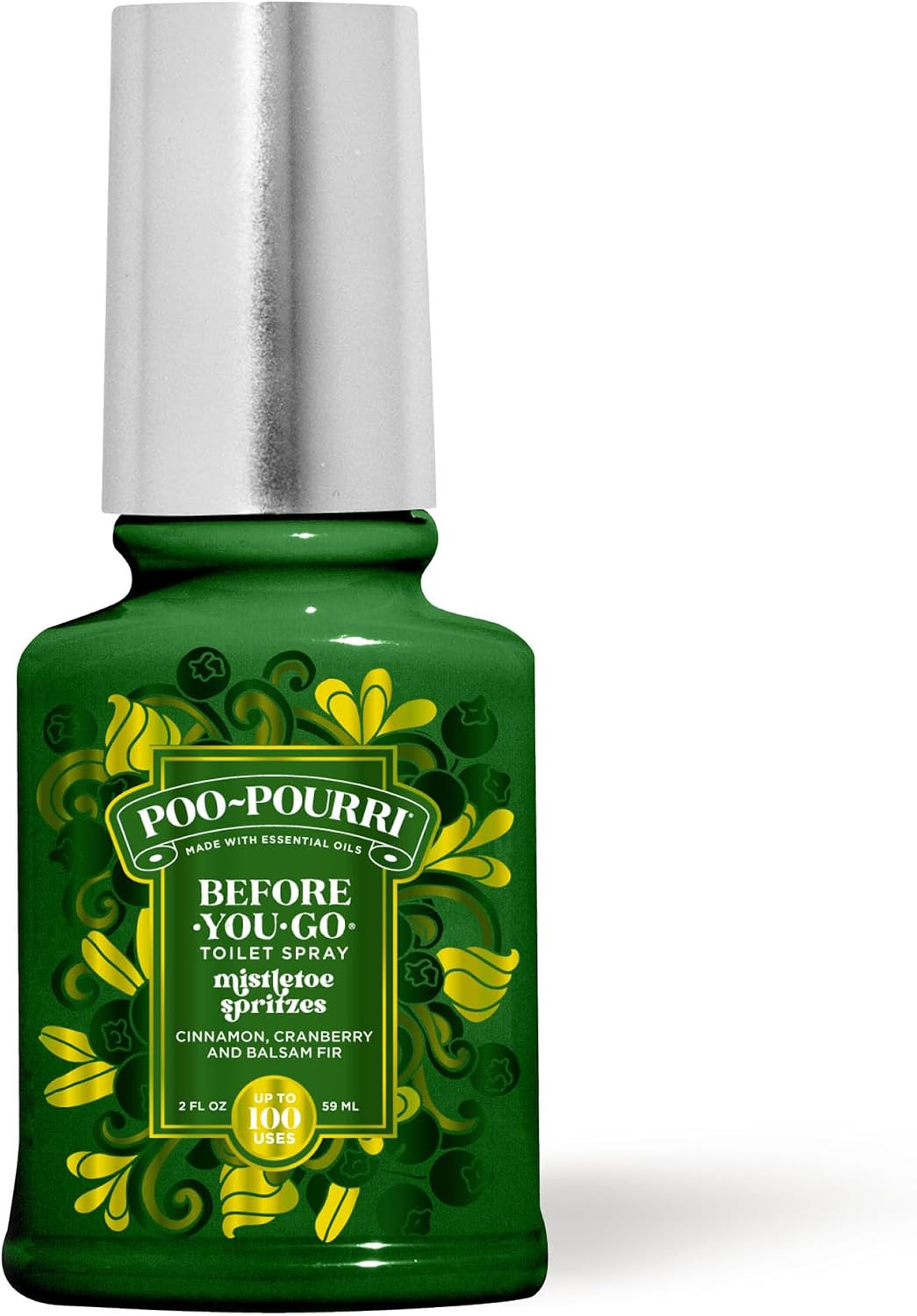 Poo-Pourri Before-You-Go Toilet Spray, Bamboo Rain, 2 Fl Oz, Up to 100 Uses, Bathroom Odor Deodorizer with Essential Oils for Home or Work, Travel Essentials, TSA Approved Size, Bamboo & Fresh Grass