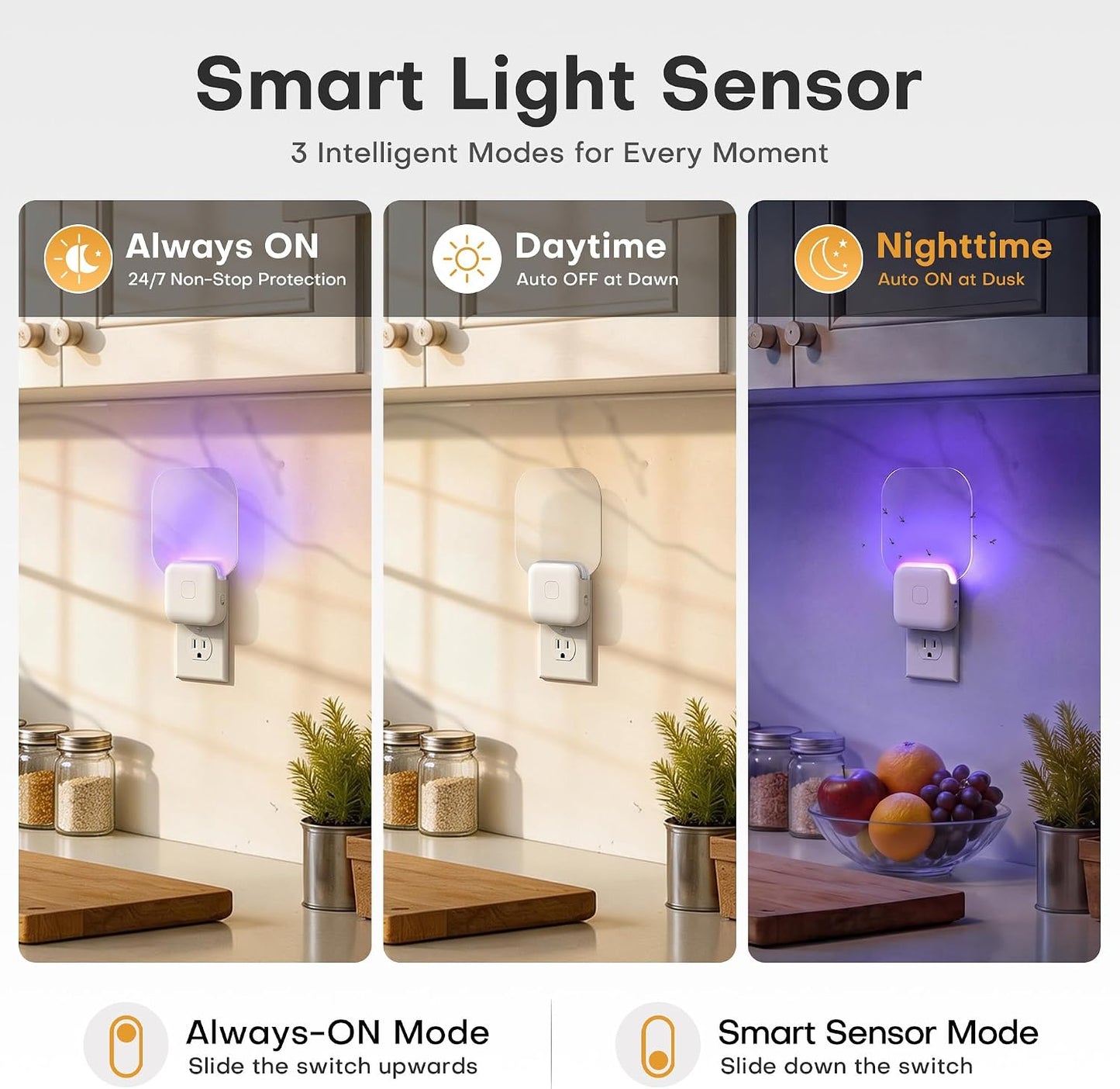 Fruit Fly Traps for Indoors (2 Device + 20 Refills), Gnat Traps for House Indoor, Plug in Fly Traps Indoor for Home, Kitchen&Living Room