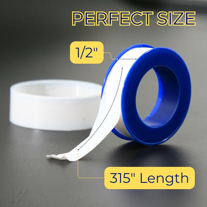 Ganador 1/2in(W) x 315in(L) Thread Tape 4 Rolls, Thread Sealant PTFE Teflon Plumbers Tape for Pool and Spa Fittings, Pipe Sealing and General Plumbing