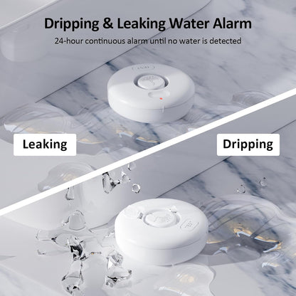 WiFi Water Leak Detectors 5 Pack, 120dB Adjustable Loud Water Leak Sensor, Wireless Wi-Fi Water Leak & Drip Alarm, App Alerts, 5 Water Alarm Sensors & 1 Hub for Home Kitchen, Bathroom, Sink, Laundry