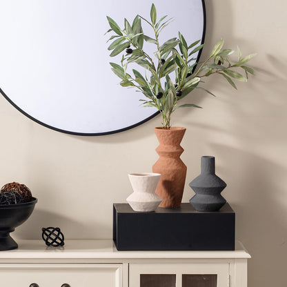 Ceramic Vase Home Table Decor - Flower Vase Set of 3 Living Room Kitchen Decorations Farmhouse Modern Rustic Vases Decorative Centerpiece for Shelf Bedroom Office Bathroom Dining Coffee Desk