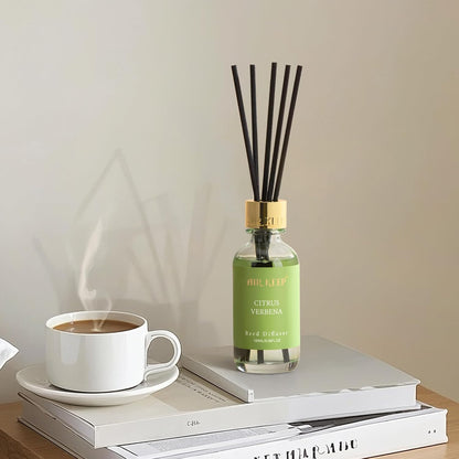 Airkeep Reed Diffuser Oil Set with Reed Sticks,Vanilla Aromatherapy Oil Scent Diffuser for Home Office Bathroom Decoration Perfume and Gifts 3.38 oz/100ml