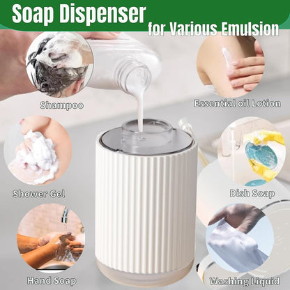 Automatic Soap Dispenser, Touchless Foaming Soap Dispenser Bathroom,Upgrade Hand & Dish Electric Dispenser Adjustable Waterproof Wall Mount Kitchen Auto Soap Pump for Thin & Thick Liquid(Black)