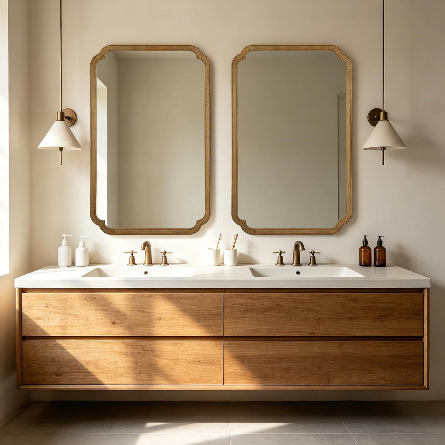 WallBeyond Full Length Mirror Wall Mounted 65"x22", Rustic Wooden Frame Floor Mirror, Large Full Body Mirror for Bedroom, Leaning or Hanging Against Wall, Natural