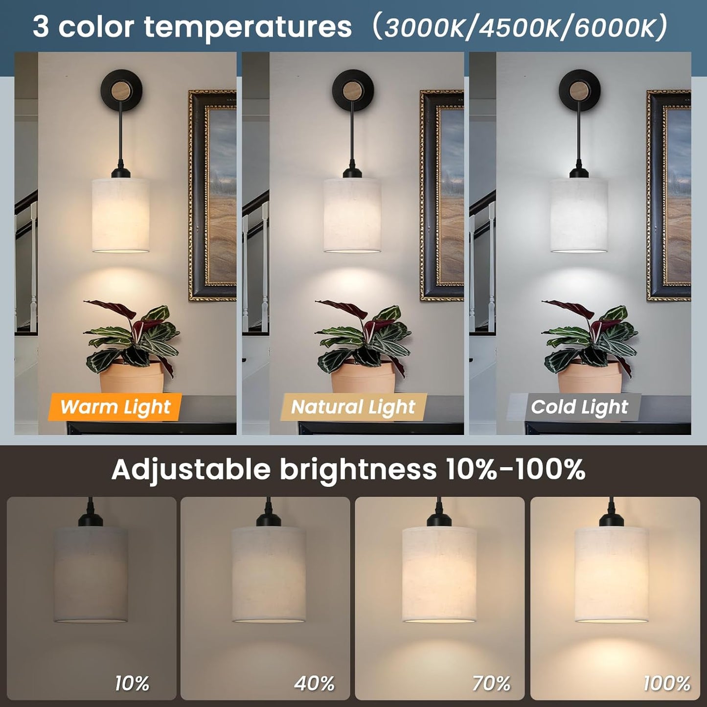 Battery Operated Wall Sconces Set of 2,Wireless Wall Sconce with Remote Control,Rechargeable wall Lights with 15 Color Changing,Dimmable Modern Wall Lamp for Bedroom Living Room Hallway