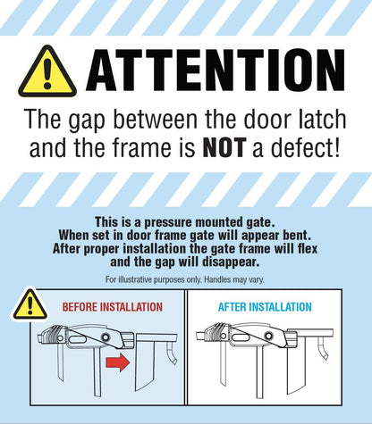 Regalo Safety 29-38.5" Baby Gate for Doorways & Bottom of Stairs, Pressure Mounted Baby Gate with Door for Babies, Toddlers & Pets, Tested & Safe for 30 Years, American Designed, American Owned, White