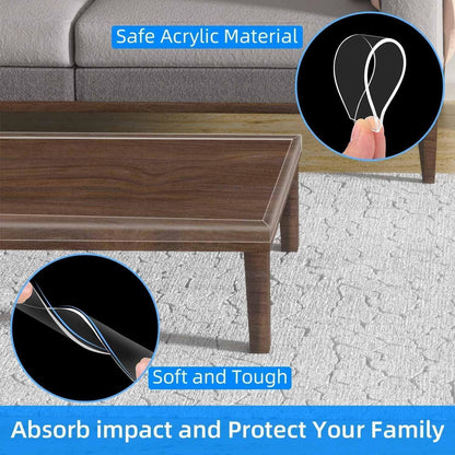 Clear Edge Protector Strip, 1.18in x 9.84FT, Sharp Edge Wrap Cover Tape, Self Adhesive Protective Bumper Corner Guards for Cabinet Door Desk Glass Table Bed Furniture, Kitchen Countertop, Waterproof