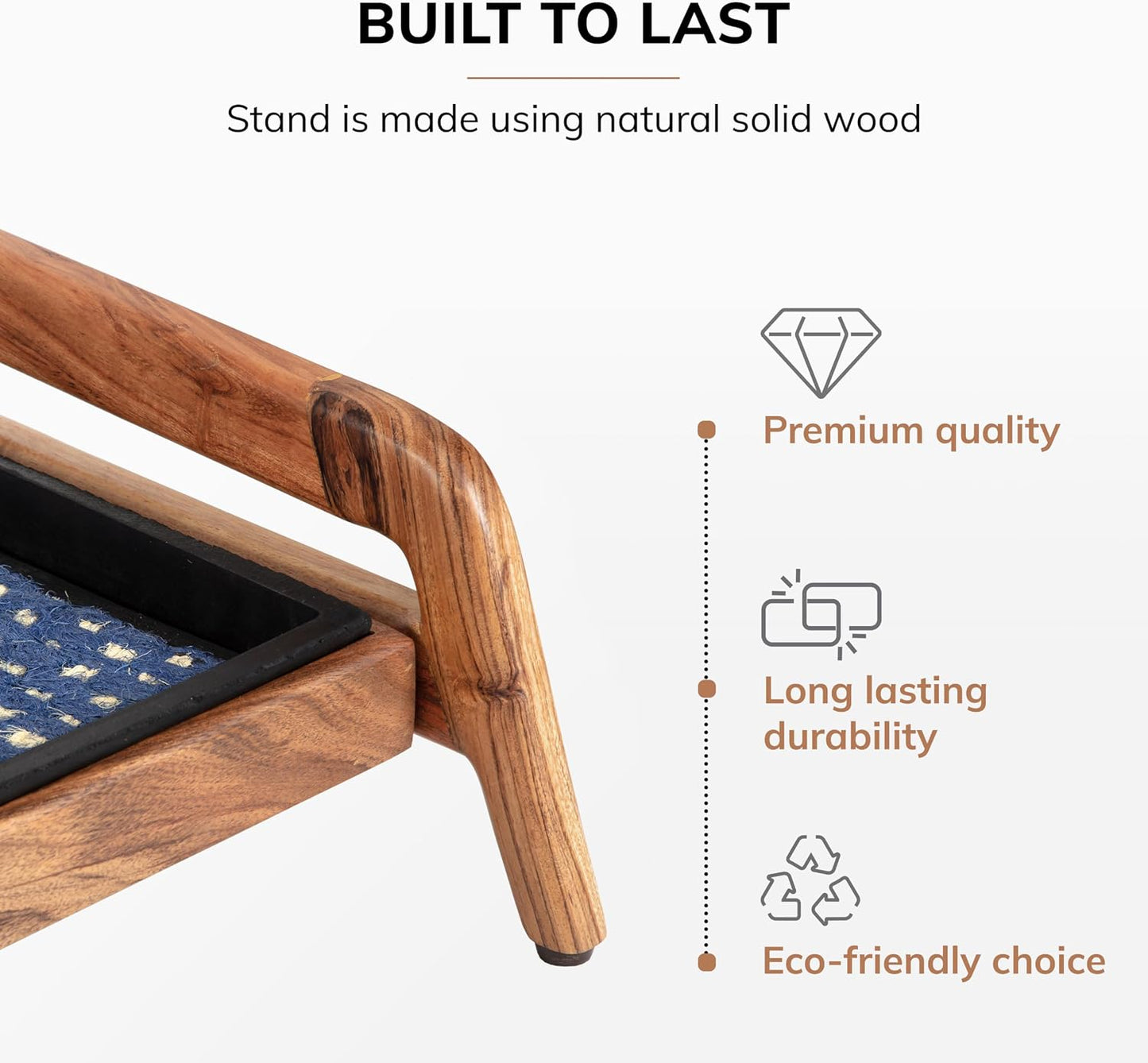 Anji Mountain Heavy Duty Waterproof Wooden Shoe Storage Mat Organizer/Boot Storage Tray Multi Use for Entryway with Coir, Tan Rectangle Embossed Insert, 1 Tier, Fits 2 Pair (26.5" Wide)