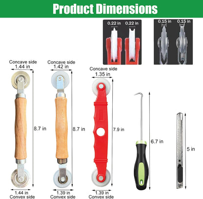 Screen Repair Kit & Window Screen Replacement Kit with Spline Roller Tool, Spline Removal Hook, Screen Cutter - Easy to Use 5-in-1 Tool for Screen Door Repair, Windows, Patio & Sliding Doors