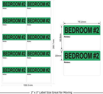 Moving Labels, Pacific Mailer 800Pcs 2 x 3 Inch Home Moving Stickers for Bedroom House Bathroom Packing Label for Moving Boxes Color Coded Fragile Stickers Printed Color