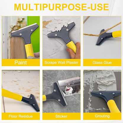 Razor Blade Scraper Tool with 15pcs Extra Blades, Multi-Surface Glass Stove Top Scraper for Paint, Window, Old Label, Decal Sticker, Ceramic Cooktops, Ovens