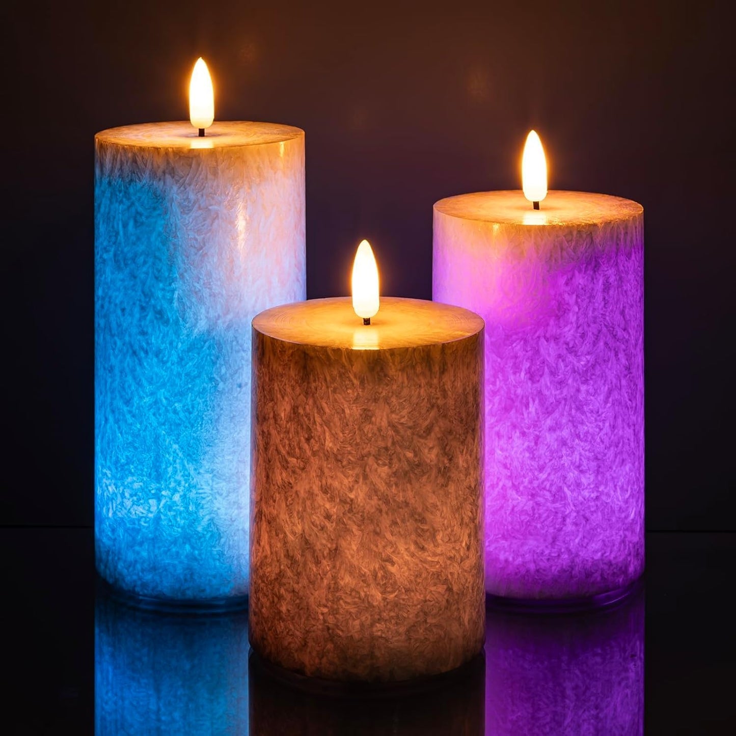 ANGELLOONG Flickering Flameless Candles, Realistic Battery Operated Candles with Remote and Timer, Set of 3 LED Candles for Room Fall Home Wedding Decor Centerpieces Table Party Valentines Decorations