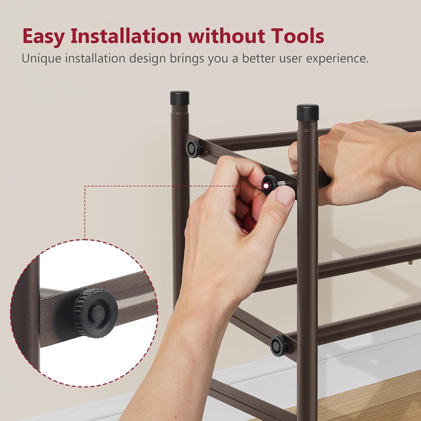 Tajsoon Expandable Shoe Rack for Closet 3 Tier, 28“-41“Adjustable & Stackable Shoe Shelf Storage, Metal Shoe Rack Organizer for Front Door Entrance, Closet, Garage, Entryway, Black