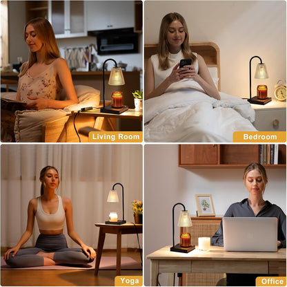 Hong-in Candle Warmer Lamp with Timer-Dimmable Adjustable Height Candle Lamp Warmer, Birthday Gifts for Women Mom Her, Housewarming Office Home Decor,Wax Warmer for Scented Wax Jar Candles