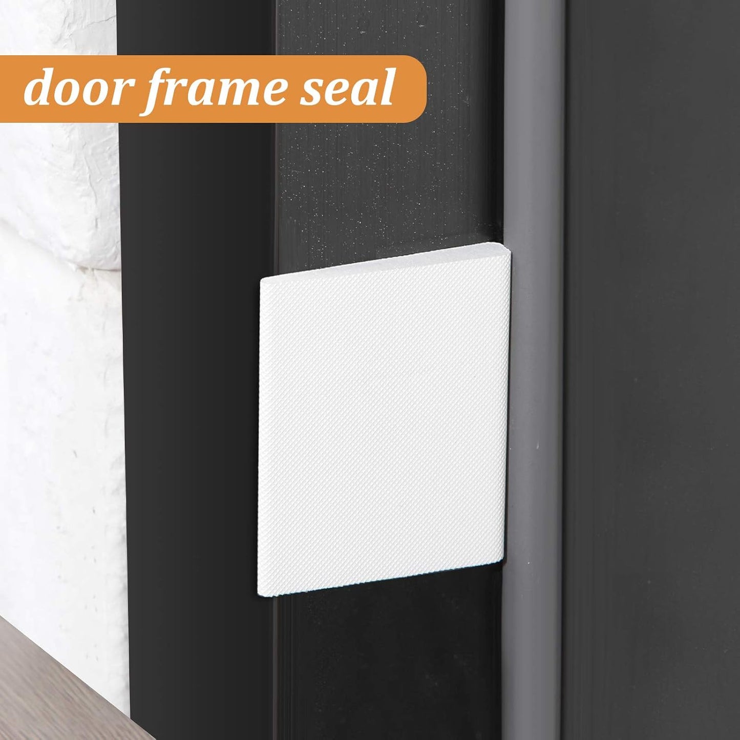 Jetec 14 Pieces Door Corner Seals Self Adhesive Exterior Door Frame Seal Weather Stripping Corner Pad Foam Draft Stopper Gap Filler Bottom for Weather Protection, Isolation of Noise(Black and White)