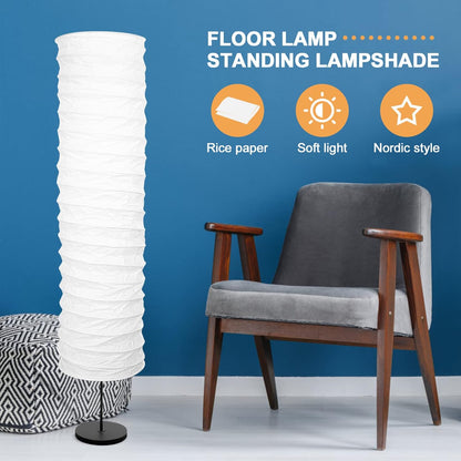 STOBOK Rice Paper Floor Lamp Shade Nordic Style Table Light Cover Floor Standing Lampshade Protector Cover Replacement for Home Hotel Bedside Desk Table Wall Floor Lamp
